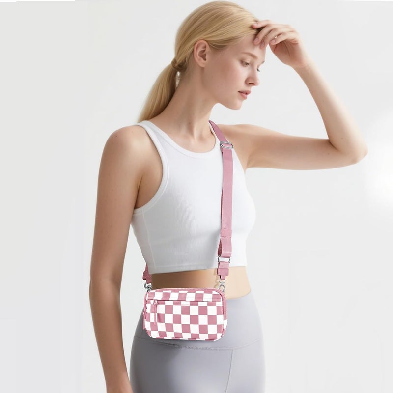 NEWROGENG Checkered WristleWallets for Women, RFID Wallet Crossbody with 4 Zippers, Credit Card Holder Cell Phone Organizer - Image 3